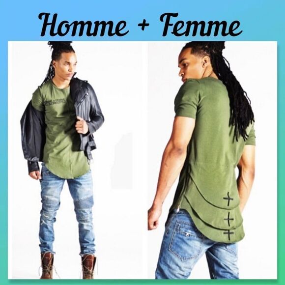 Homme + Femme LA Triple Layer Shirt in Pink - Picture 1 of 14